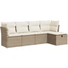Image de vidaXL - 5-delige - Loungeset - met - kussens - poly - rattan - beige