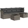 Image de vidaXL - 6-delige - Loungeset - met - kussens - poly - rattan - grijs