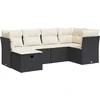 Image de vidaXL - 6-delige - Loungeset - met - kussens - poly - rattan - zwart