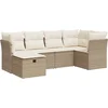 Image de vidaXL - 6-delige - Loungeset - met - kussens - poly - rattan - beige