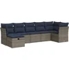 Image de vidaXL - 7-delige - Loungeset - met - kussens - poly - rattan - grijs