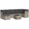 Image de vidaXL - 8-delige - Loungeset - met - kussens - poly - rattan - lichtgrijs
