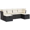 Image de vidaXL - 6-delige - Loungeset - met - kussens - poly - rattan - zwart
