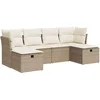 Image de vidaXL - 6-delige - Loungeset - met - kussens - poly - rattan - beige