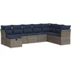 Image de vidaXL - 8-delige - Loungeset - met - kussens - poly - rattan - grijs