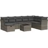 Image de vidaXL - 9-delige - Loungeset - met - kussens - poly - rattan - grijs
