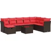 Image de vidaXL - 9-delige - Loungeset - met - kussens - poly - rattan - bruin