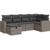 Image de vidaXL - 6-delige - Loungeset - met - kussens - poly - rattan - grijs