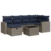 Image de vidaXL - 7-delige - Loungeset - met - kussens - poly - rattan - grijs