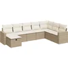 Image de vidaXL - 8-delige - Loungeset - met - kussens - poly - rattan - beige