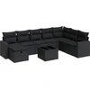 Image de vidaXL - 9-delige - Loungeset - met - kussens - poly - rattan - zwart