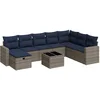Image de vidaXL - 9-delige - Loungeset - met - kussens - poly - rattan - grijs