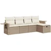 Image de vidaXL - 5-delige - Loungeset - met - kussens - poly - rattan - beige