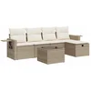 Image de vidaXL - 6-delige - Loungeset - met - kussens - poly - rattan - beige