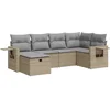 Image de vidaXL - 6-delige - Loungeset - met - kussens - poly - rattan - beige