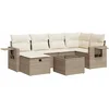 Image de vidaXL - 7-delige - Loungeset - met - kussens - poly - rattan - beige