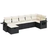 Image de vidaXL - 7-delige - Loungeset - met - kussens - poly - rattan - zwart