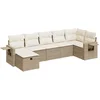 Image de vidaXL - 7-delige - Loungeset - met - kussens - poly - rattan - beige