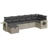 Image de vidaXL - 7-delige - Loungeset - met - kussens - poly - rattan - lichtgrijs
