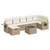 Image de vidaXL - 8-delige - Loungeset - met - kussens - poly - rattan - beige