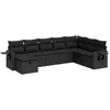 Image de vidaXL - 8-delige - Loungeset - met - kussens - poly - rattan - zwart