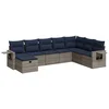 Image de vidaXL - 8-delige - Loungeset - met - kussens - poly - rattan - grijs