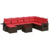Image de vidaXL - 9-delige - Loungeset - met - kussens - poly - rattan - bruin