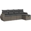 Image de vidaXL - 5-delige - Loungeset - met - kussens - poly - rattan - grijs