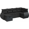 Image de vidaXL - 6-delige - Loungeset - met - kussens - poly - rattan - zwart