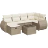 Image de vidaXL - 7-delige - Loungeset - met - kussens - poly - rattan - beige
