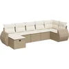 Image de vidaXL - 7-delige - Loungeset - met - kussens - poly - rattan - beige