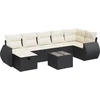 Image de vidaXL - 8-delige - Loungeset - met - kussens - poly - rattan - zwart