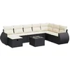 Image de vidaXL - 9-delige - Loungeset - met - kussens - poly - rattan - zwart