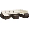 Image de vidaXL - 9-delige - Loungeset - met - kussens - poly - rattan - bruin