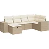 Image de vidaXL - 6-delige - Loungeset - met - kussens - poly - rattan - beige