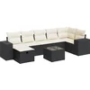 Image de vidaXL - 8-delige - Loungeset - met - kussens - poly - rattan - zwart