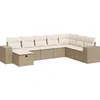 Image de vidaXL - 8-delige - Loungeset - met - kussens - poly - rattan - beige