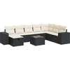 Image de vidaXL - 9-delige - Loungeset - met - kussens - poly - rattan - zwart