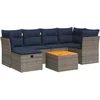 Image de vidaXL - 7-delige - Loungeset - met - kussens - poly - rattan - grijs