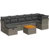 Image de vidaXL - 8-delige - Loungeset - met - kussens - poly - rattan - grijs