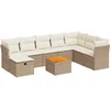 Image de vidaXL - 9-delige - Loungeset - met - kussens - poly - rattan - beige