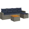 Image de vidaXL - 6-delige - Loungeset - met - kussens - poly - rattan - grijs