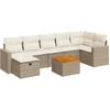 Image de vidaXL - 8-delige - Loungeset - met - kussens - poly - rattan - beige