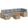 Image de vidaXL - 8-delige - Loungeset - met - kussens - poly - rattan - beige