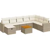 Image de vidaXL - 9-delige - Loungeset - met - kussens - poly - rattan - beige