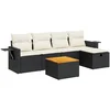 Image de vidaXL - 6-delige - Loungeset - met - kussens - poly - rattan - zwart