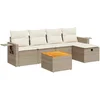 Image de vidaXL - 6-delige - Loungeset - met - kussens - poly - rattan - beige