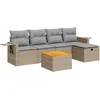 Image de vidaXL - 6-delige - Loungeset - met - kussens - poly - rattan - beige