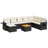 Image de vidaXL - 9-delige - Loungeset - met - kussens - poly - rattan - zwart
