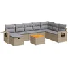 Image de vidaXL - 9-delige - Loungeset - met - kussens - poly - rattan - beige